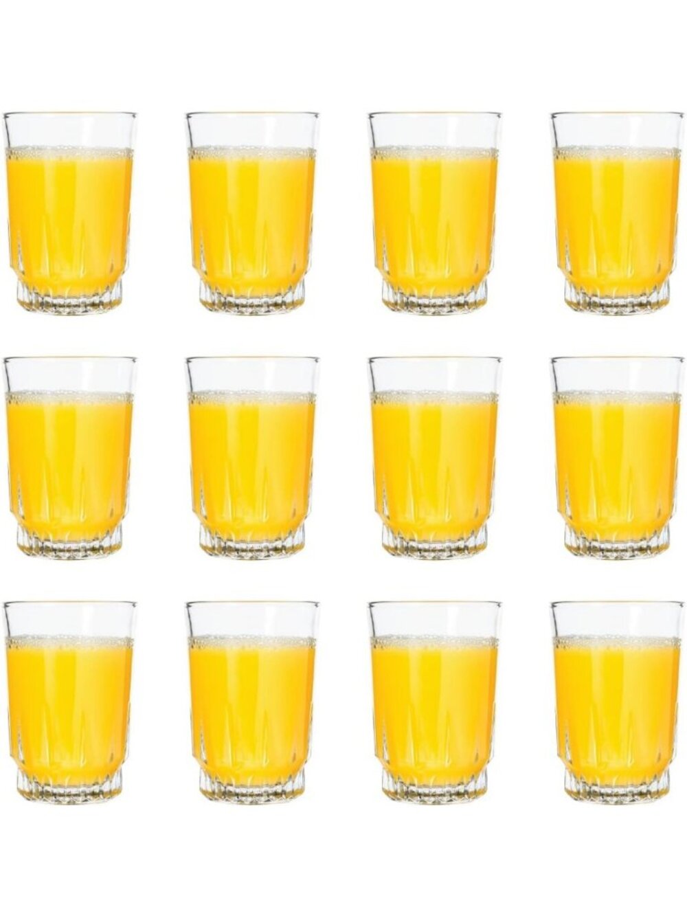 Set of 4 Heavy Base Clear Juice Glasses - 5oz Tumbler for Water & Kids Drinks